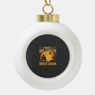 Halloween Great Again Haunted House Pumpkin Ceramic Ball Christmas Ornament