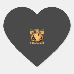 Halloween Great Again Haunted House Pumpkin Heart Sticker
