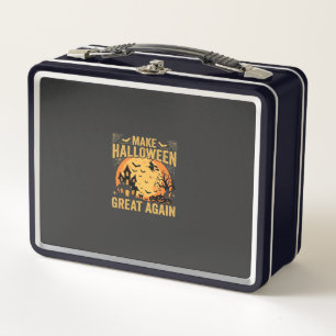 Halloween Great Again Haunted House Pumpkin Metal Lunch Box