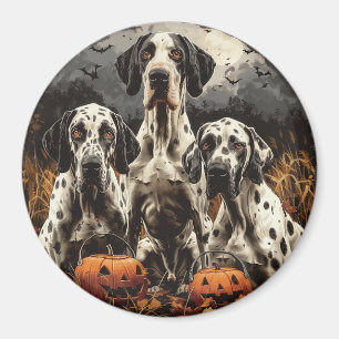 Halloween Great Dane Dogs Jack O Lantern Magnet
