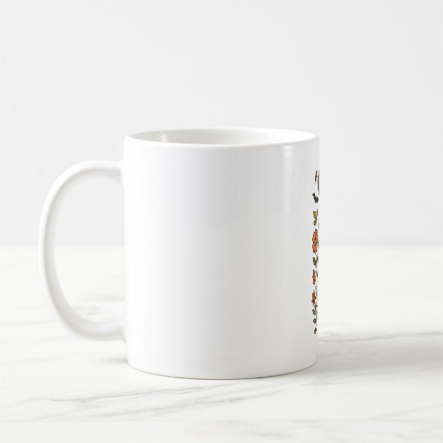 Halloween Great Dane Flowers Coffee Mug (Left)