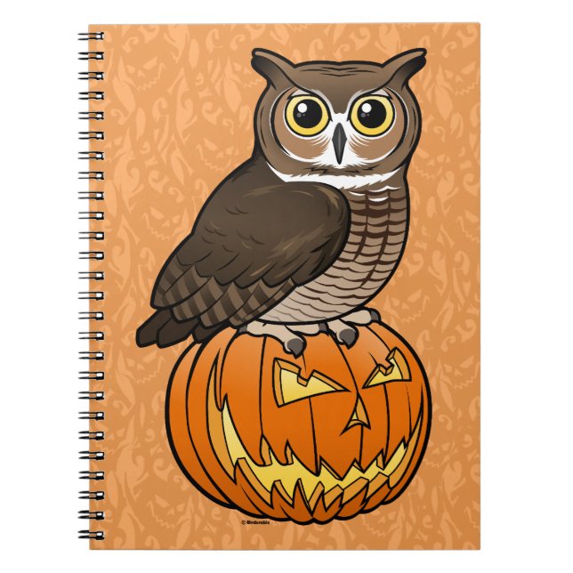 Halloween Great Horned Owl Notebook (Front)