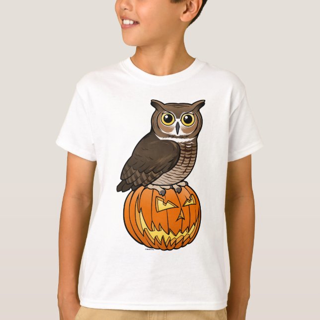 Halloween Great Horned Owl T-Shirt (Front)