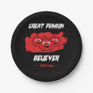 Halloween Great Pumpkin Believe Since 1966 Paper Plate