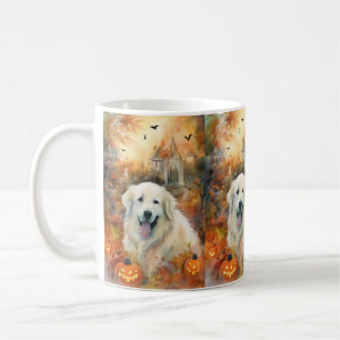 Halloween Great Pyrenees With Pumpkins Scary Coffee Mug
