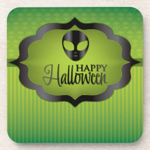 Halloween green alien coaster