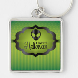 Halloween green alien keychain