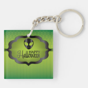 Halloween green alien keychain