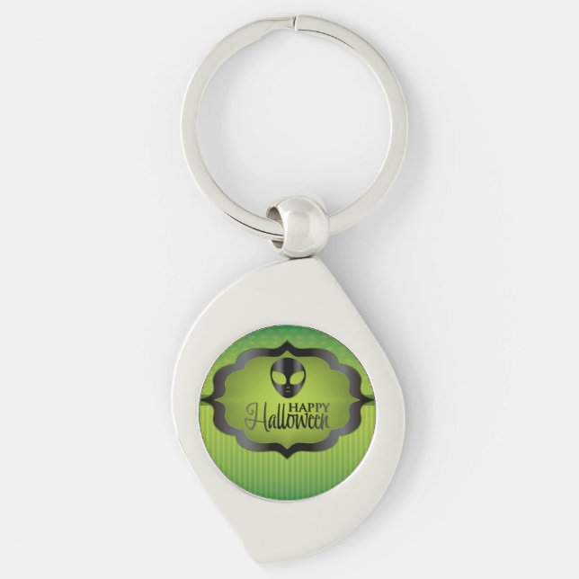 Halloween green alien keychain (Front)