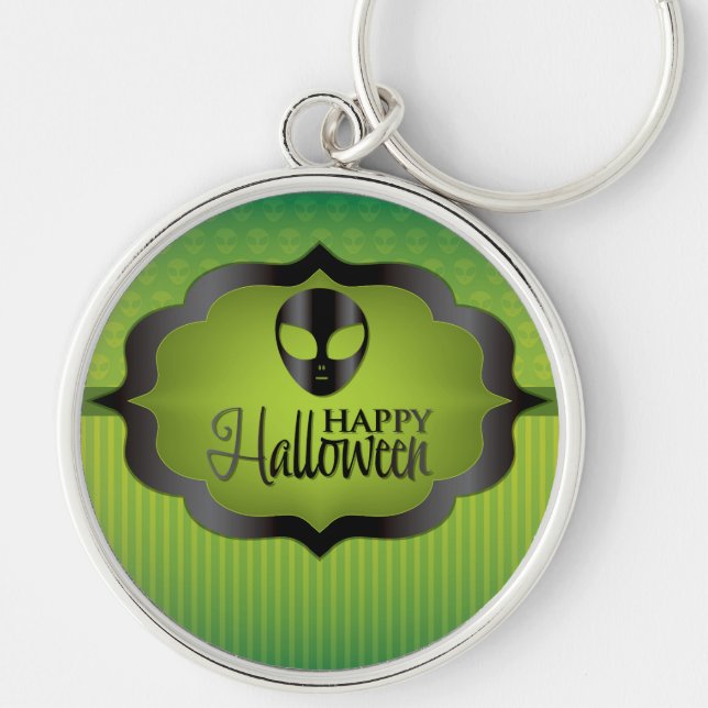 Halloween green alien keychain (Front)