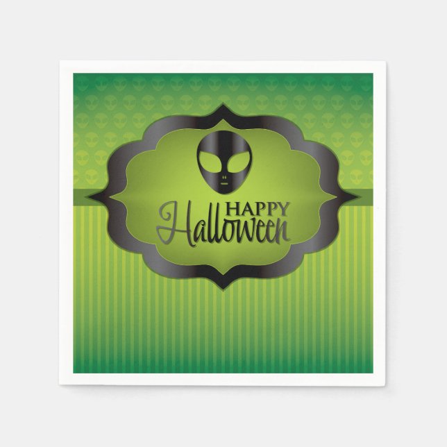 Halloween green alien napkin (Front)