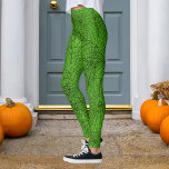 Halloween Green and Black Spider Web Leggings<br><div class="desc">Customize to change the green to any colour.</div>
