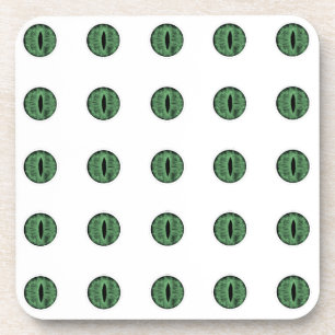 Halloween Green Polka Dot Eyes Coaster