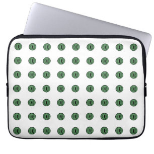 Halloween Green Polka Dot Eyes Laptop Sleeve