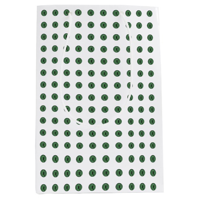 Halloween Green Polka Dot Eyes Medium Gift Bag (Front)