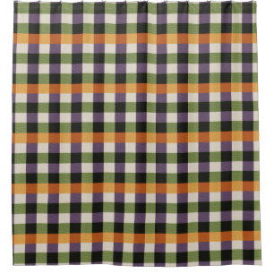 Halloween green, purple & black gingham pattern