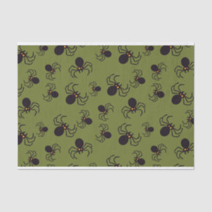 Halloween Green Spider Pattern Tissue Paper