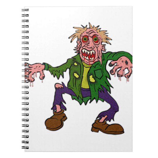Halloween Green Zombie Monster Notebook (Front)