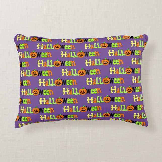 Halloween Greeting Accent Pillow (Front)
