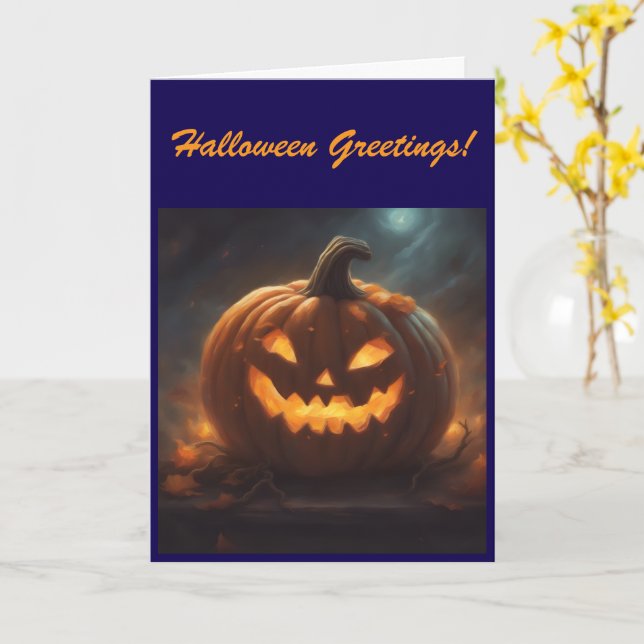 Halloween Greeting Card (Yellow Flower)