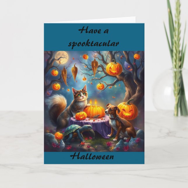 Halloween greeting card critter's Halloween (Front)