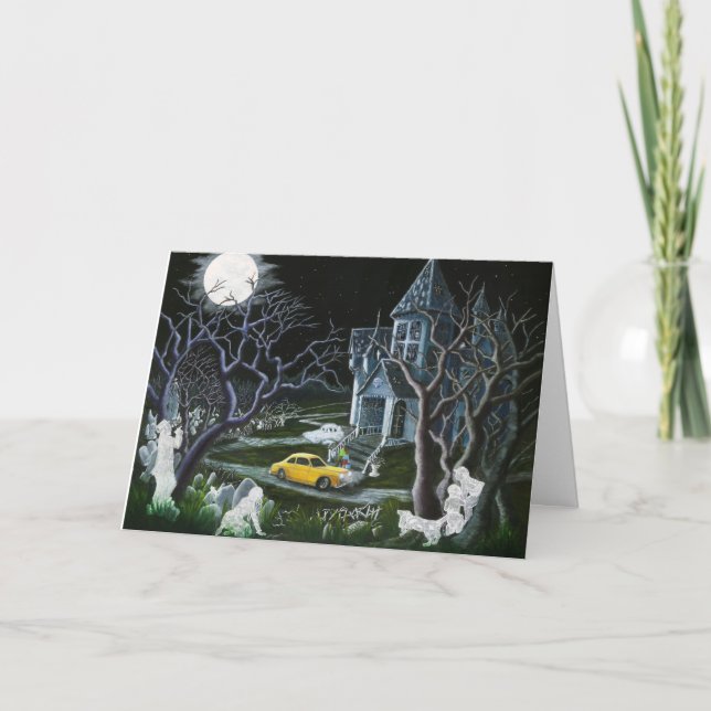 Halloween, greeting,card,ghosts,angels,frameable card (Front)