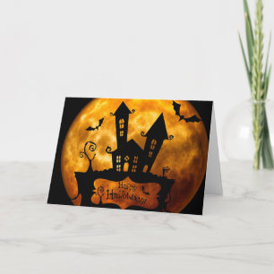 Halloween Greeting Card/Haunted Scene Card