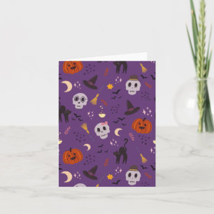 Halloween Greeting Card – Skulls, Pumpkins & Black
