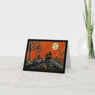 Halloween ,greeting, card , witches,Jack-O-Lantern