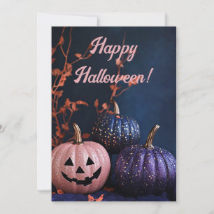 Halloween Greeting Card with Pumpkins