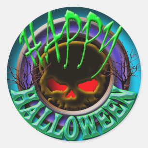 Halloween greeting classic round sticker