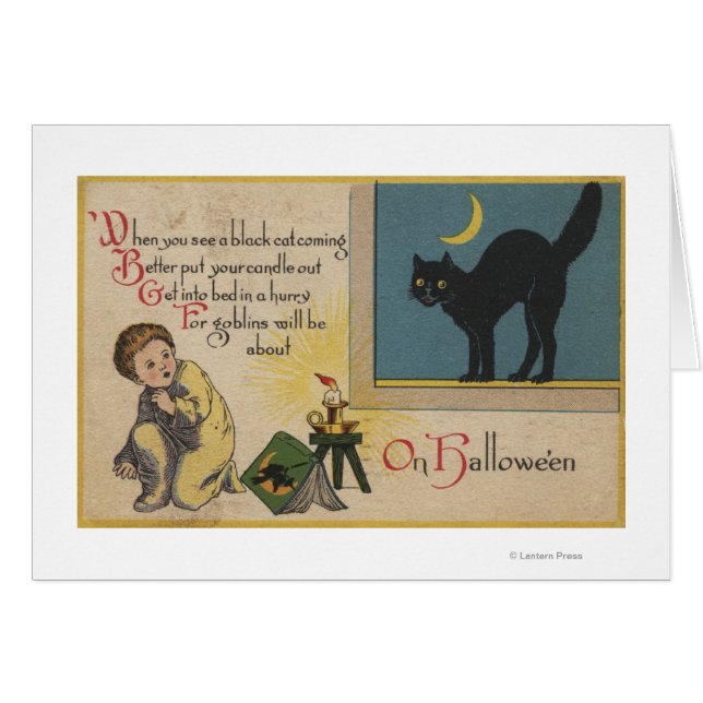 Halloween GreetingBlack Cat (Front Horizontal)