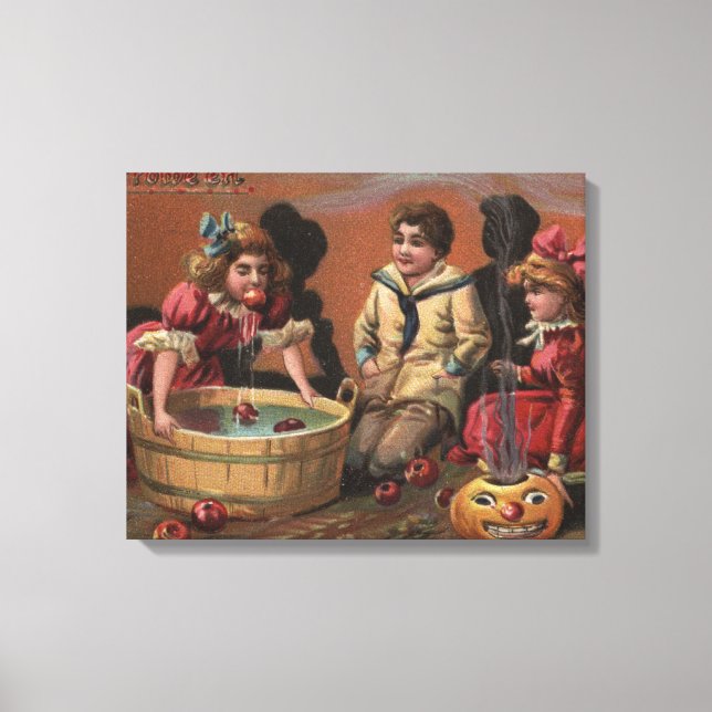 Halloween GreetingBobbing for Apples #2 Canvas Print (Front)