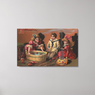 Halloween GreetingBobbing for Apples #2 Canvas Print