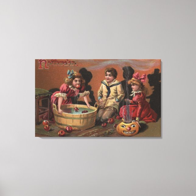Halloween GreetingBobbing for Apples #2 Canvas Print (Front)
