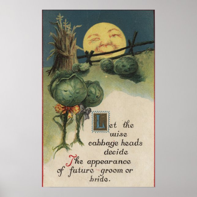 Halloween GreetingCabbage Anthropomorphism Poster (Front)