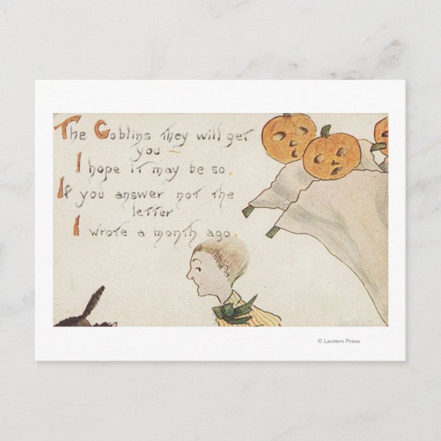 Halloween GreetingJack-O-Lantern Ghosts Postcard (Front)