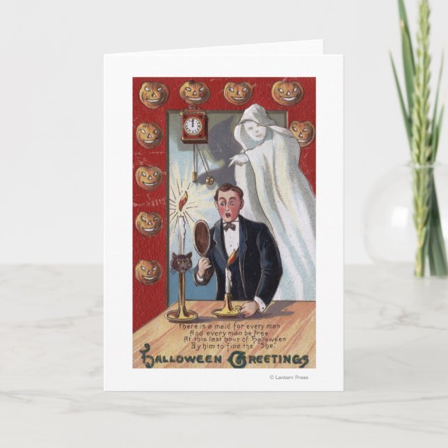 Halloween GreetingMan and Ghost Card (Front)