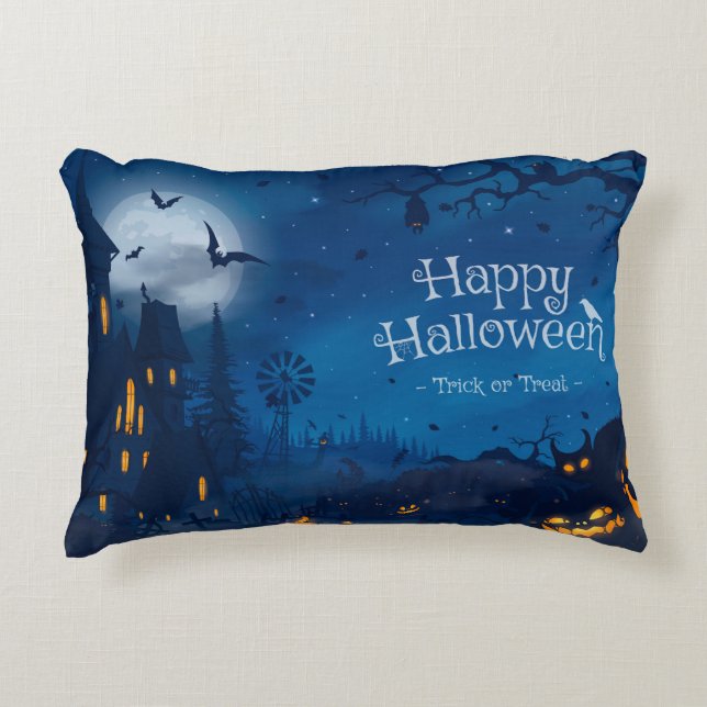 Halloween Greetings Accent Pillow (Front)