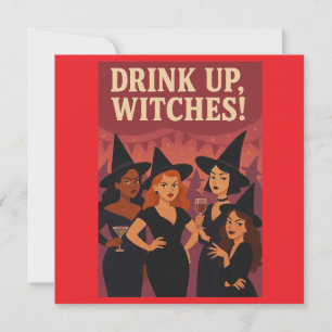 Halloween Greetings Card - Sassy Witch Party
