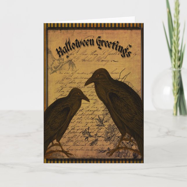 Halloween Greetings - Crows Card (Front)