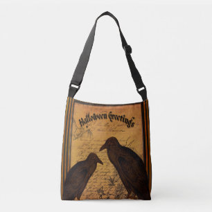 Halloween Greetings - Crows Crossbody Bag