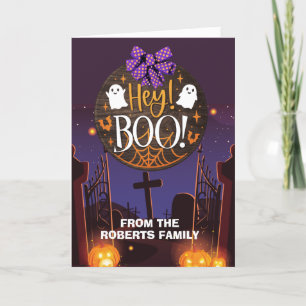 Halloween greetings family...hey boo card