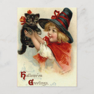 Halloween Greetings - Frances Brundage Postcard