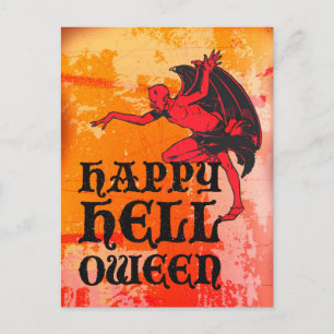 Halloween greetings from a devil "Happy Helloween" Postcard