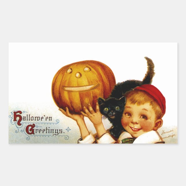 Hallowe'en Greetings Sticker (Front)