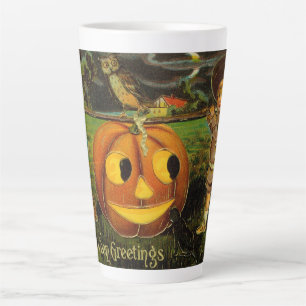Halloween Greetings - Vintage Spooly Postcard  Latte Mug