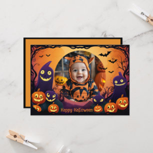 Halloween greetings with custom photo Card