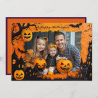 Halloween greetings with custom photo Card