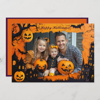 Halloween greetings with custom photo Card